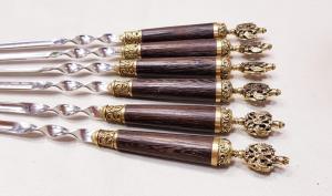 Шампура подарочные «РОССИЯ» с деревянной ручкой