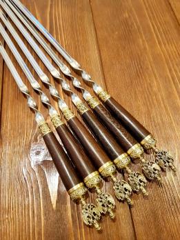 Шампура подарочные «РОССИЯ» с деревянной ручкой венге